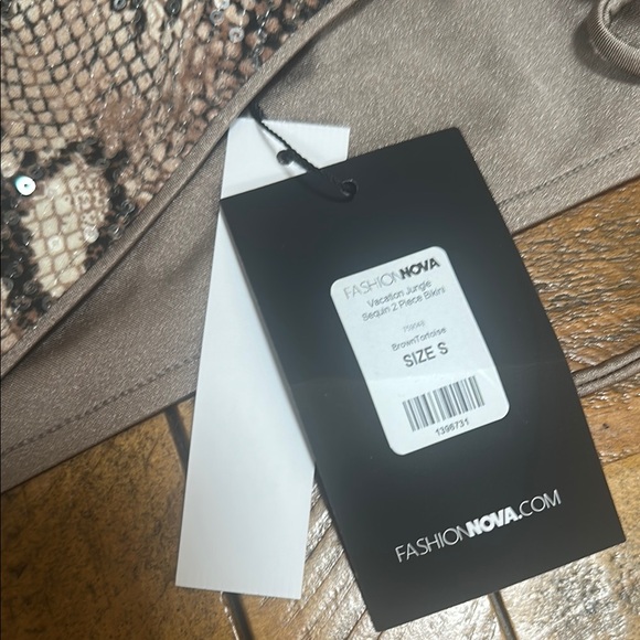 Fashion Nova Snake Print Sequin Bikini - Picture 2 of 4